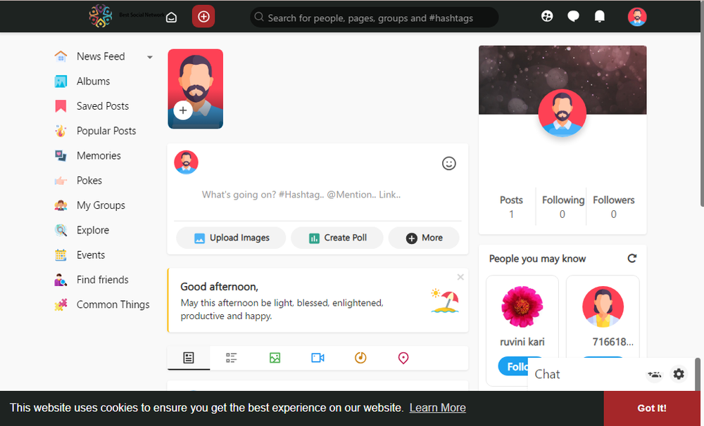 Social Network website Responsive multi language Free Hosting / Complete Setup