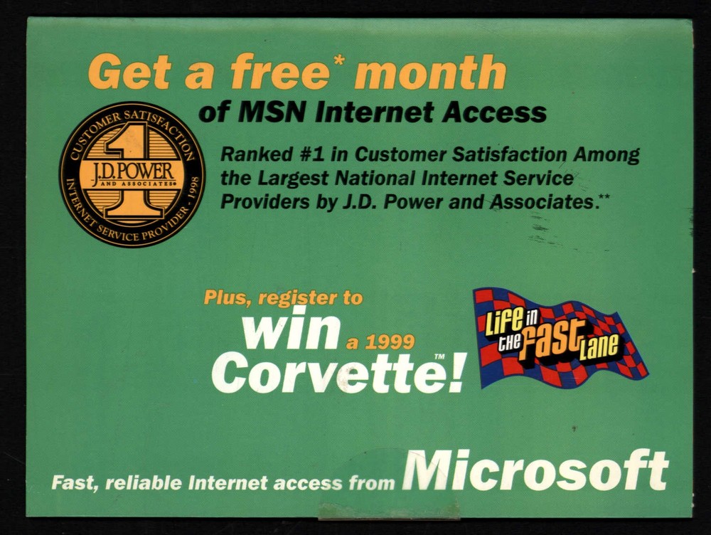 MSN MICROSOFT version 2.6 Internet Access CD - Still SEALED Explorer 4.0