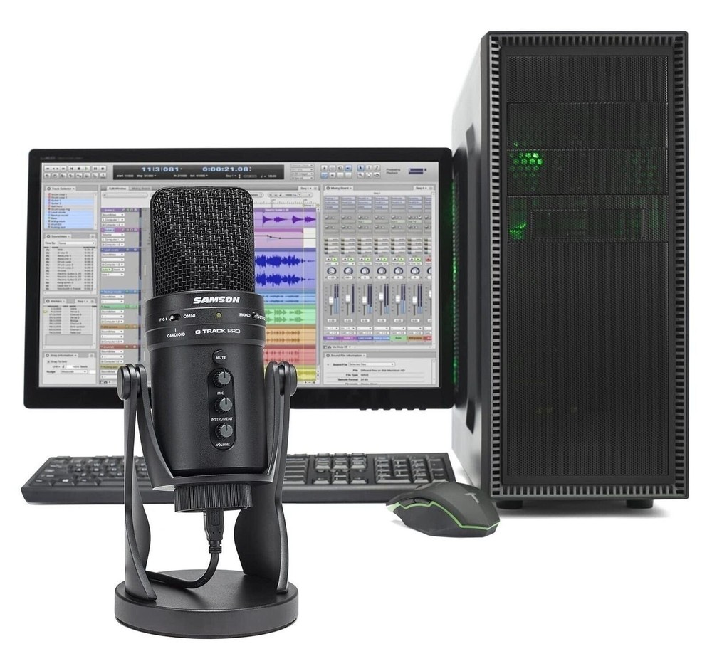 Samson G-Track Pro Professional USB Condenser Microphone with Audio.. -OPEN BOX