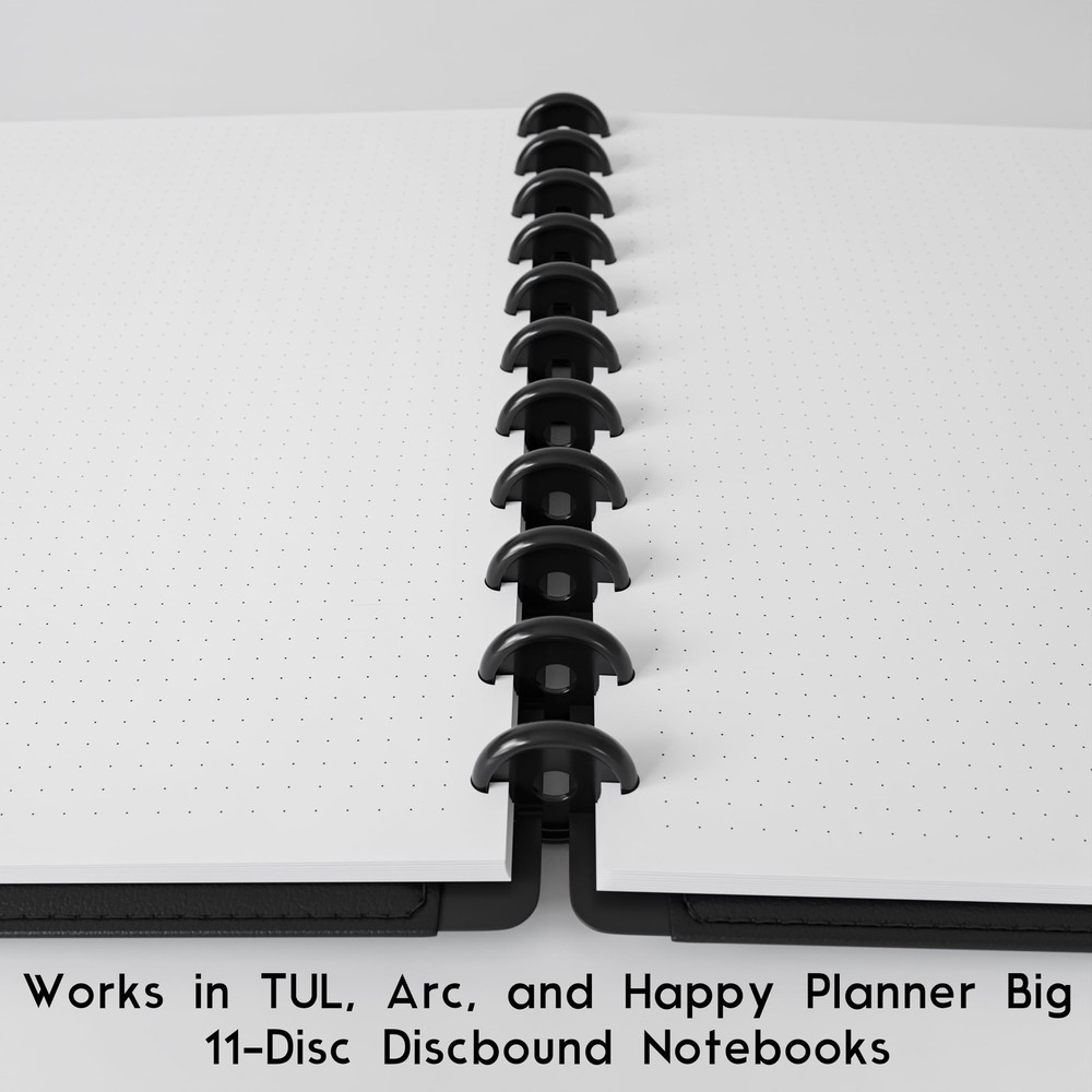 Discbound Letter Size Extra Thick Dot Grid Paper Refill, 200 Sheets, White