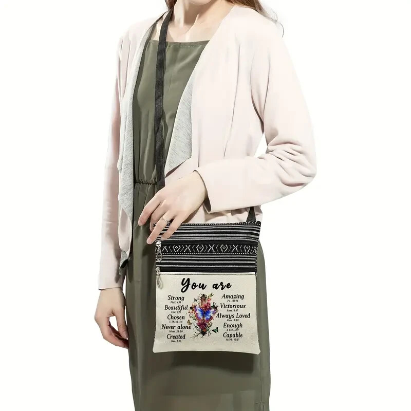 Bag Shoulder lightweight Bible Scripture Bag Adjustable Strap "FREE cardholder"