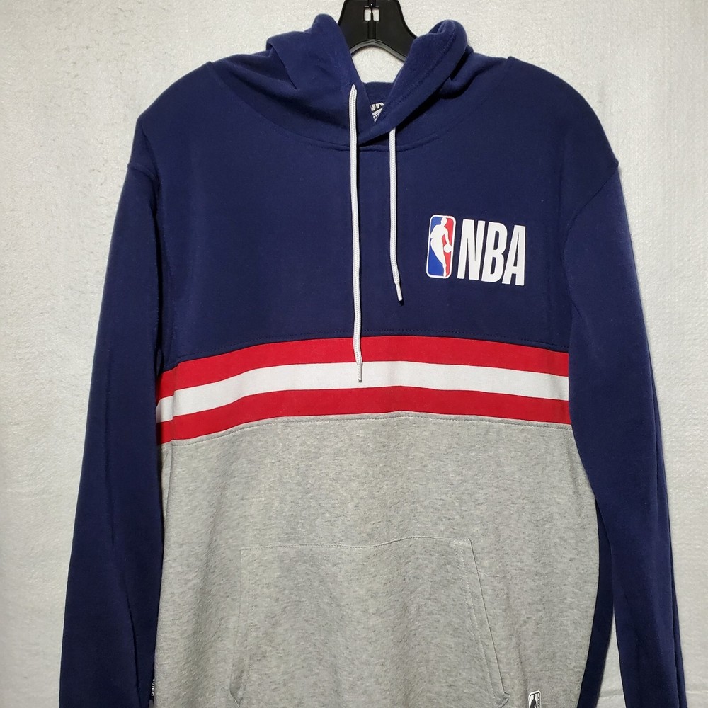 NBA Sweatshirt Hooded Pullover Jacket Large Blue Logo