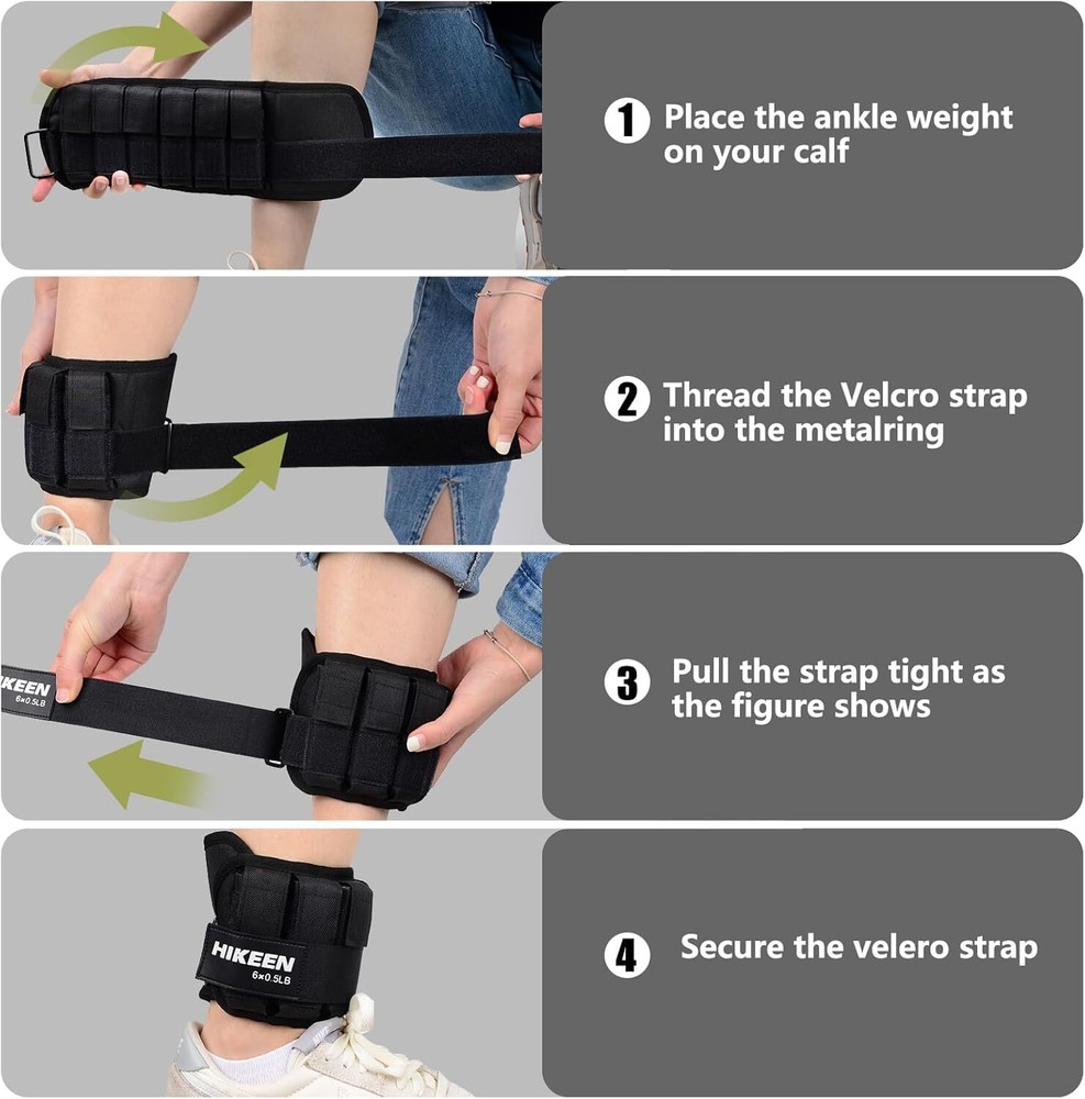 Ankle Weights Adjustable 1 2 3 LBS,Leg Hand Weights For Walking Running Exercise