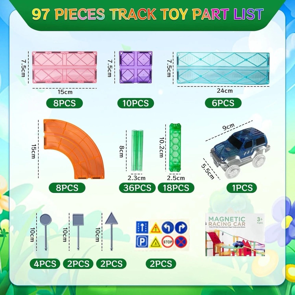 Magnetic Traffic Fantasy, Crazy 3D Brain Development Magic Construction Blocks