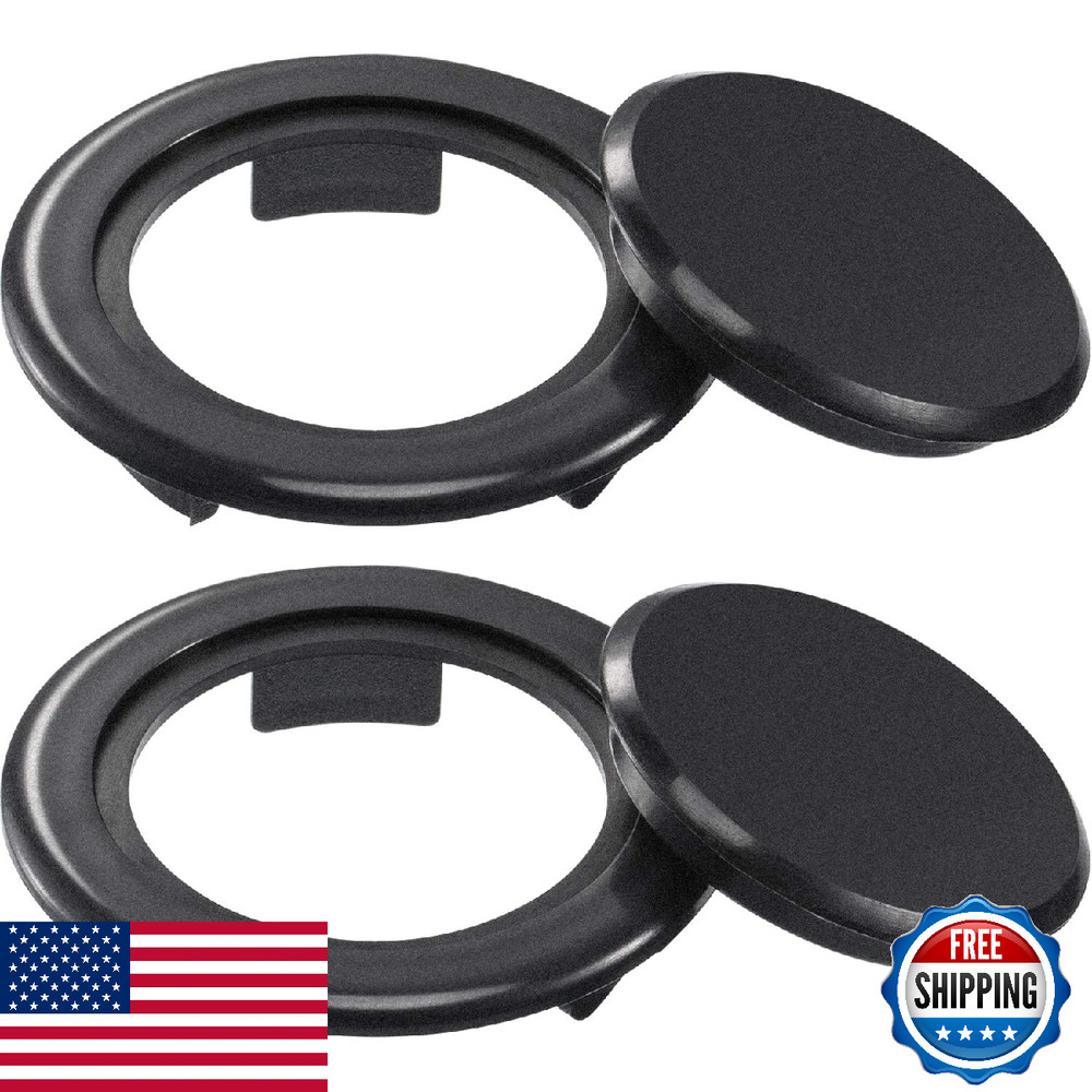 Bememo 2 Sets 2" Patio Table Umbrella Hole Ring Plug & Cap, Black