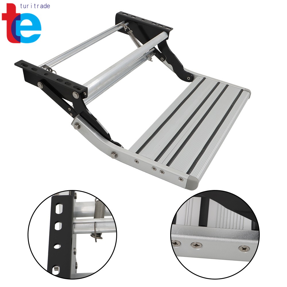 Aluminum 1 Step Pull Out Retractable RV Camper Platform Steps Stair Anti-Slip
