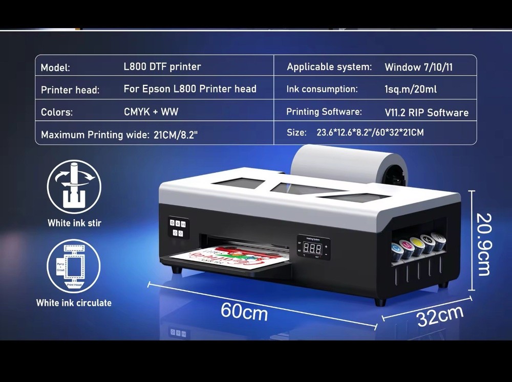 A4 dtf printer for Epson L800 DTF printer, DTF transfer machine with over