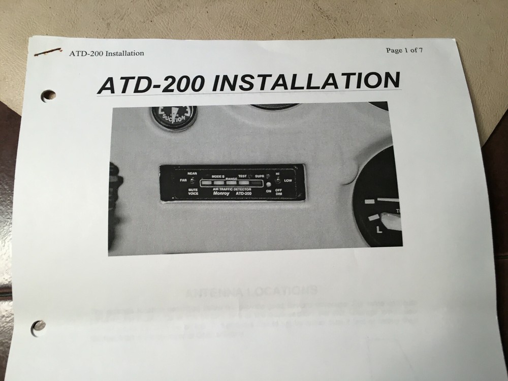 Monroy Traffic Detector ATD-200 with Antenna & Install Manual