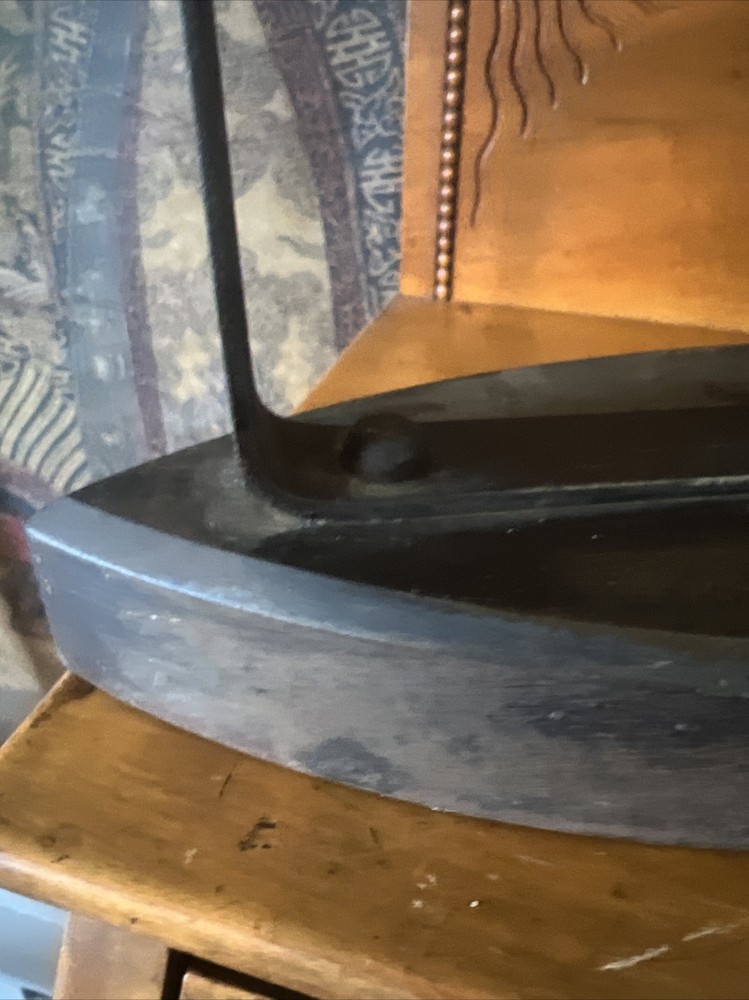 Antique flat sad iron cast iron ironing primitive Swedish Maker signed. #4