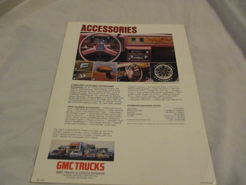 1982 GMC CABALLERO BROCHURE