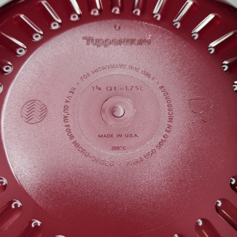 Vintage Tupperware TupperWave 5 Piece Cranberry Red Stack Cooker