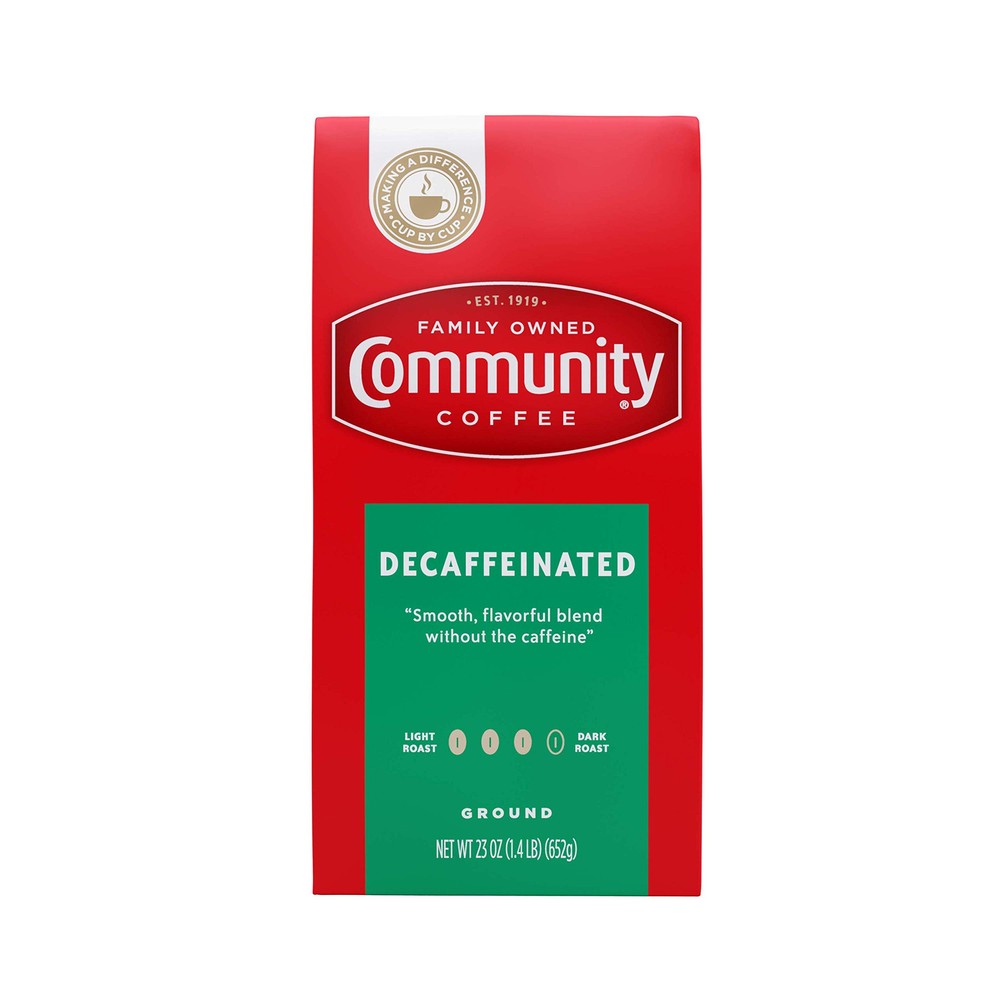 Community Coffee Medium-Dark Roast 23 Ounce Decaffeinated Ground Coffee 23oz