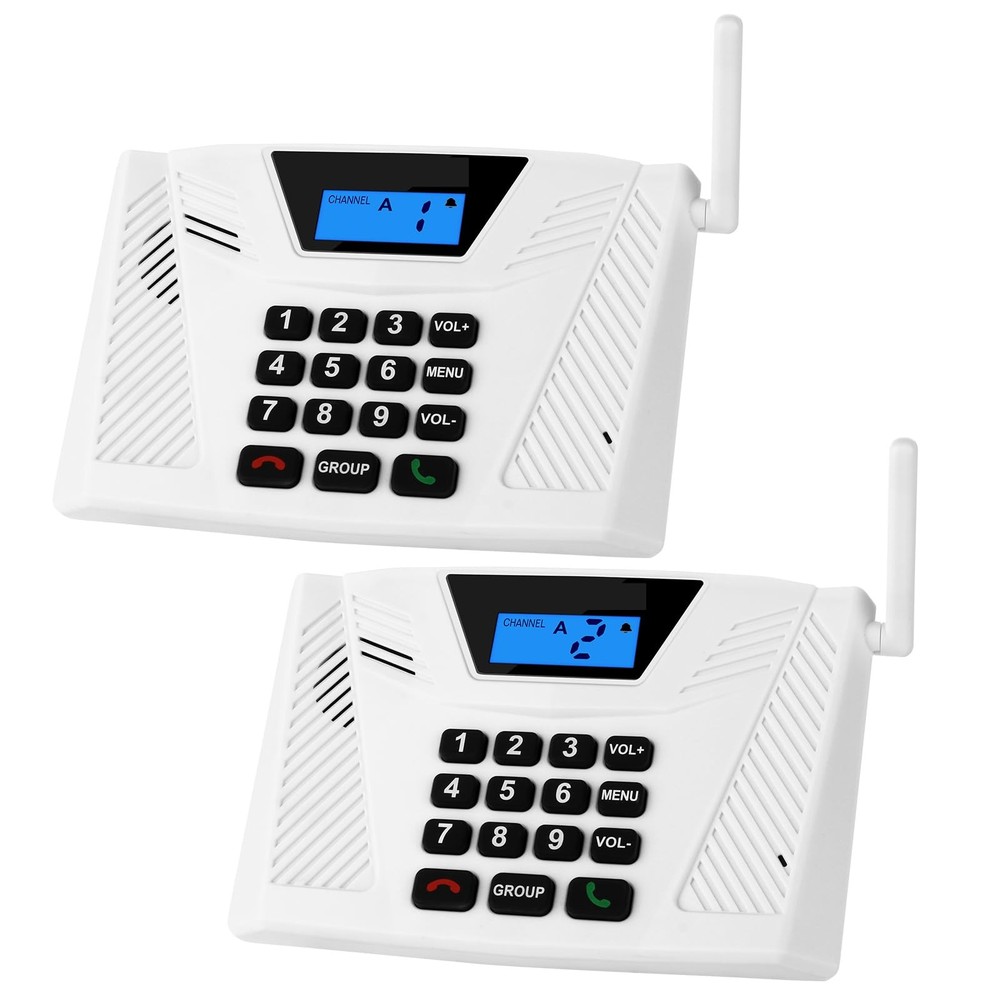 Intercoms Wireless for Home, Full Duplex Hands-Free Intercom, 5300ft White