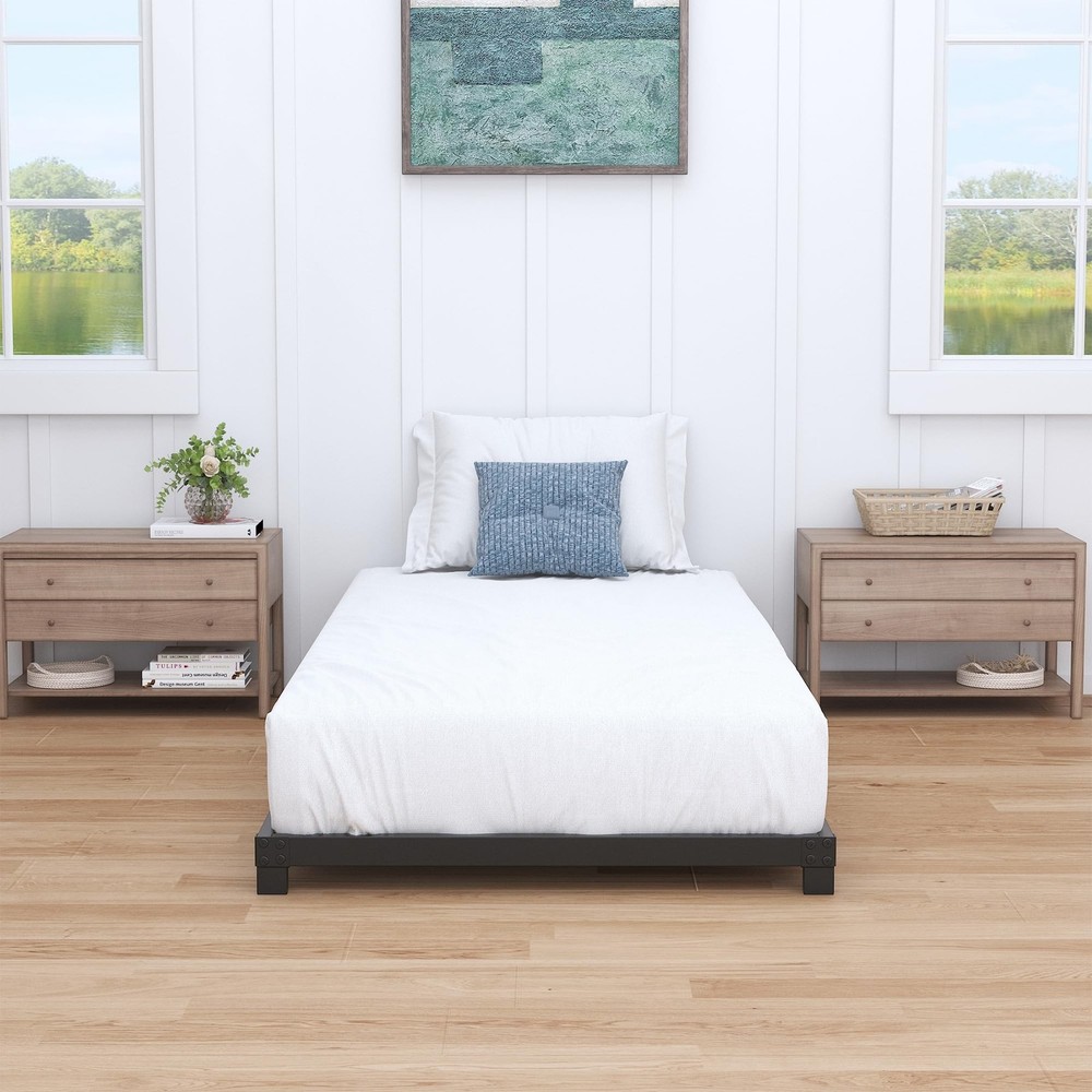 4 Inch Twin Bed Frames Low Profile, Twin Platform Bed Frame No Box Spring Nee...
