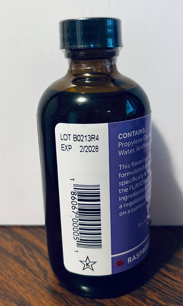 FlavorX Flavoring Liquid Agent RASPBERRY Flavor 4 Fl Oz