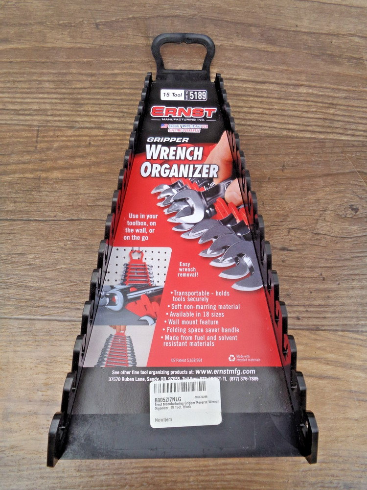 ERNST 5189 15- Tool Wrench Organizer - Black