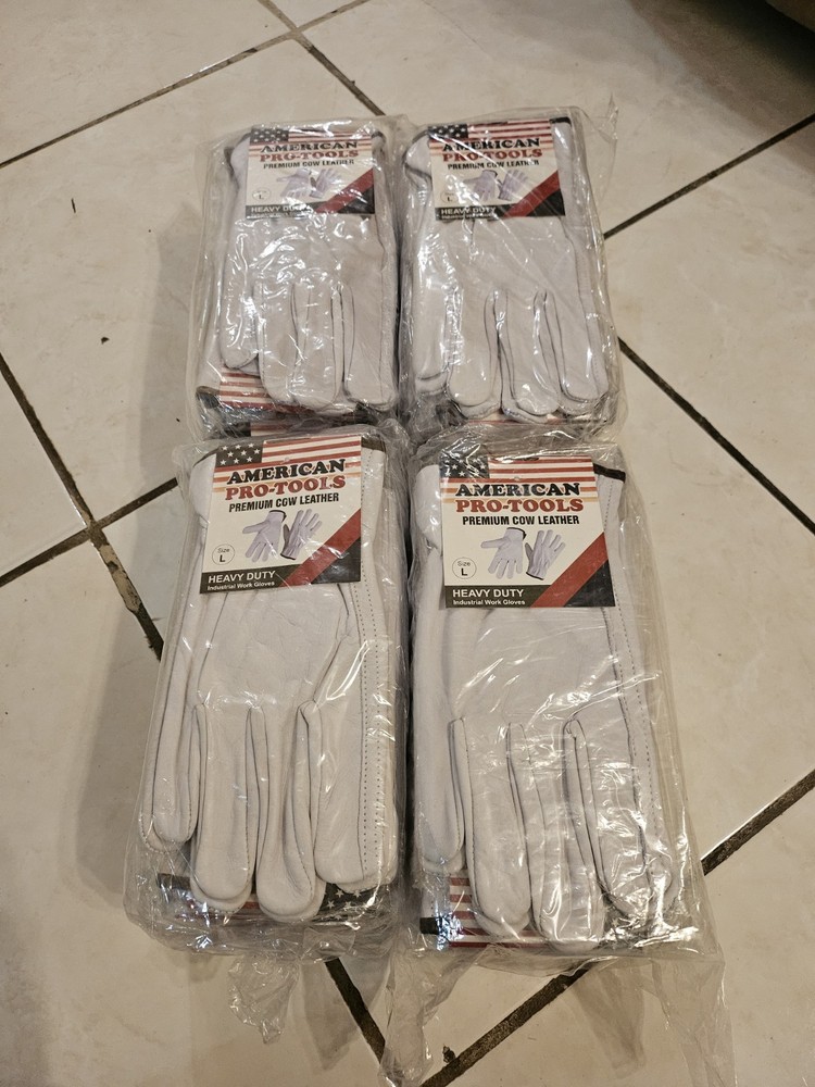 4 Docenas De Leather Gloves size L