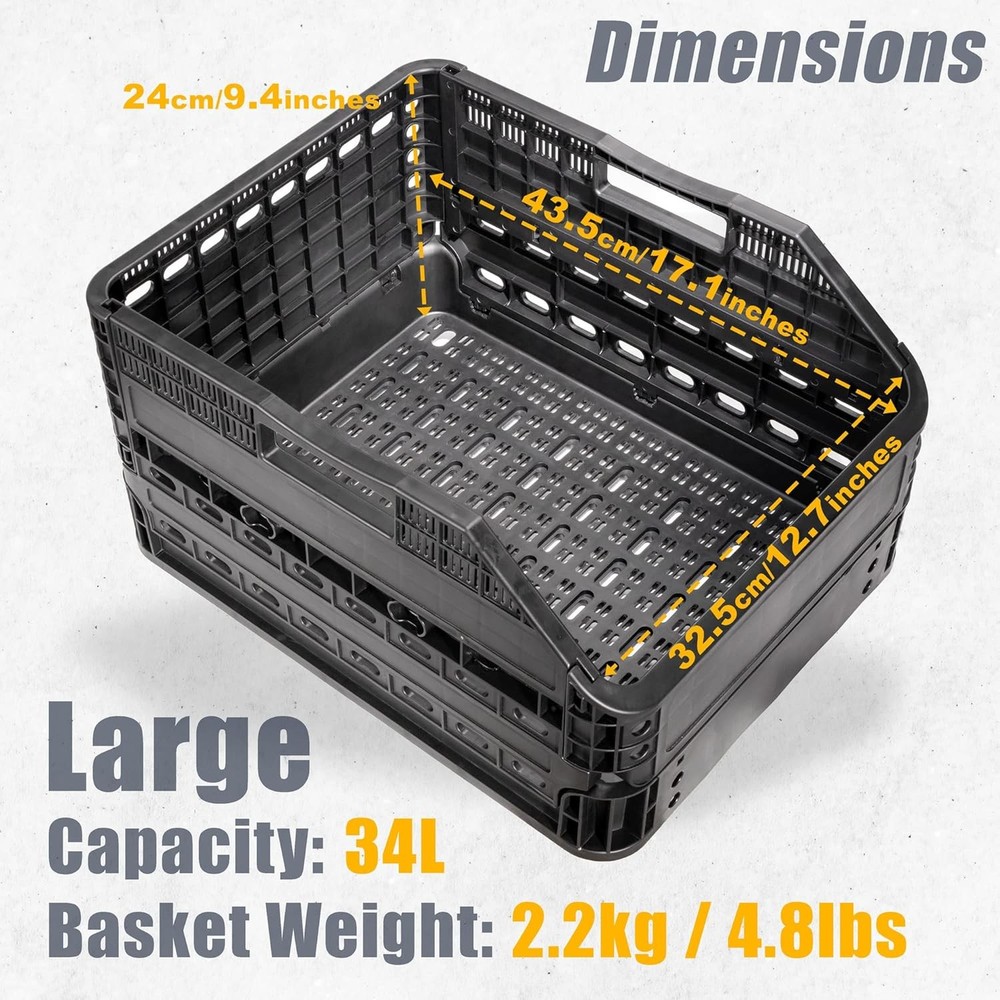 Foldable Rear Bike Basket with Cargo Net