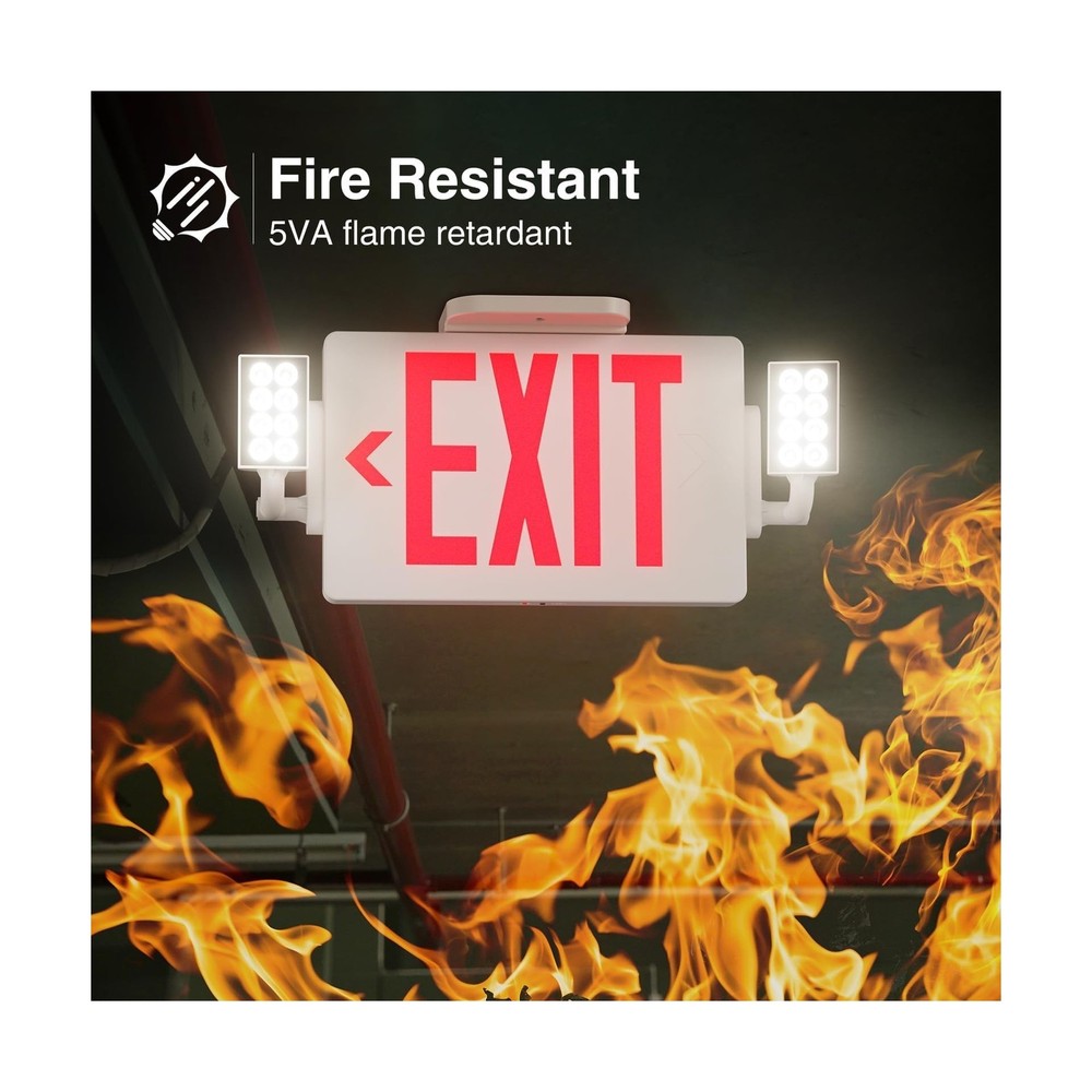 FREELICHT 6 Pack LED Double-Sided Exit Sign with Emergency Lights, Adjustable...