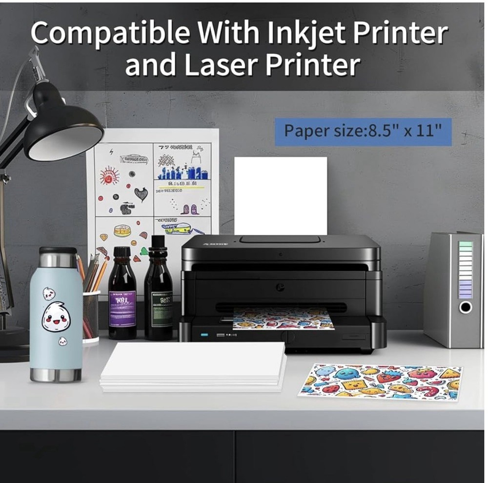 100 pcs translucent vinyl sticker paper for inkjet printer