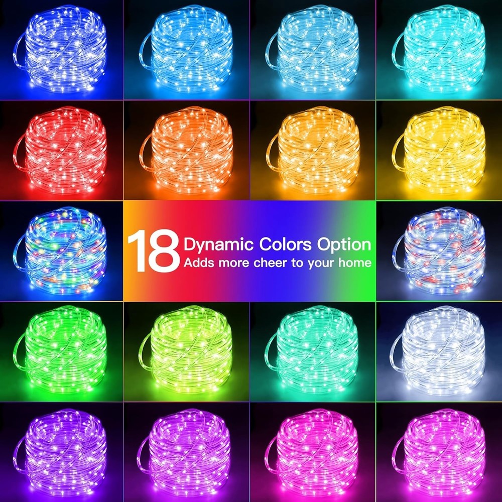 USB Rope Lights Indoor Color Changing, 33FT 100 LED String Lights with Remote...