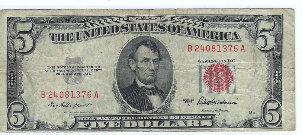 1953 A  $5 UNITED STATES NOTE