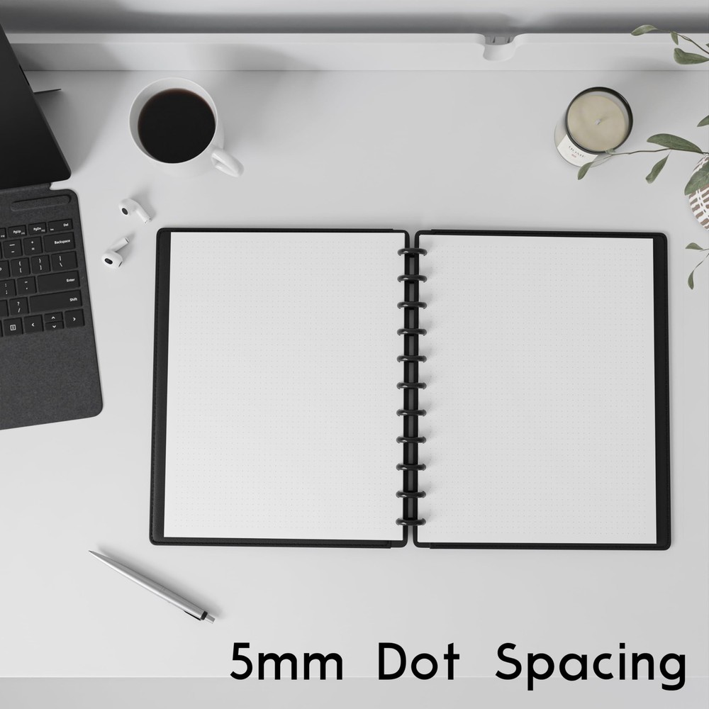 Discbound Letter Size Extra Thick Dot Grid Paper Refill, 200 Sheets, White
