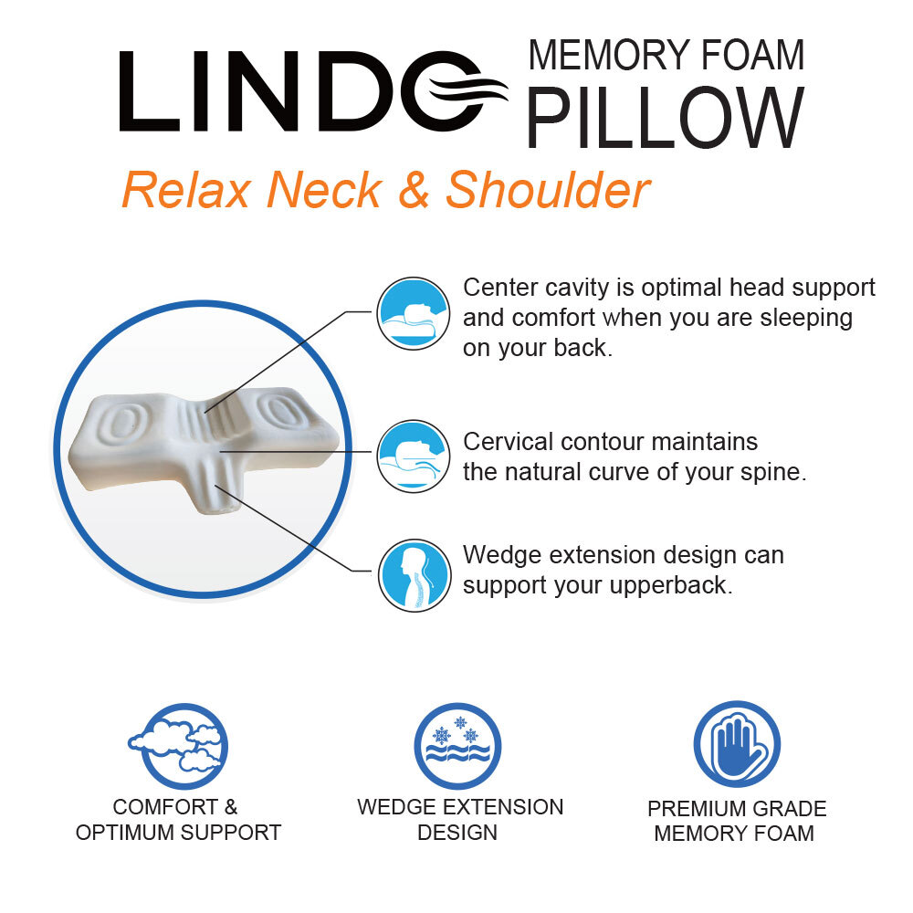 Lindo Memory foam Pillow, the most comfortable & advanced pillow, NEW