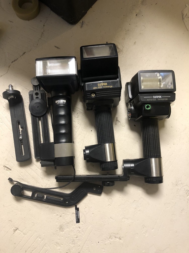 Sunpack Auto 555 Plus 522 Plus Metz CT-1 Flashes Lot