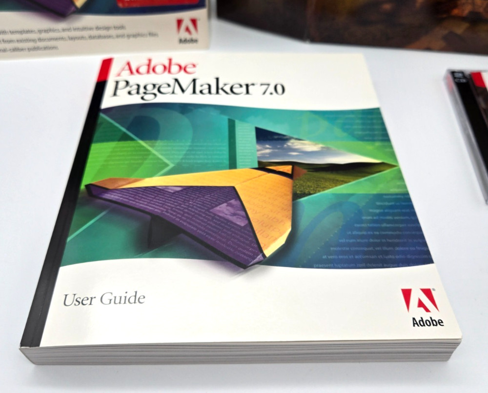 Adobe PageMaker 7.0 Upgrade Windows 2 Disc Set with Key Guide & Box