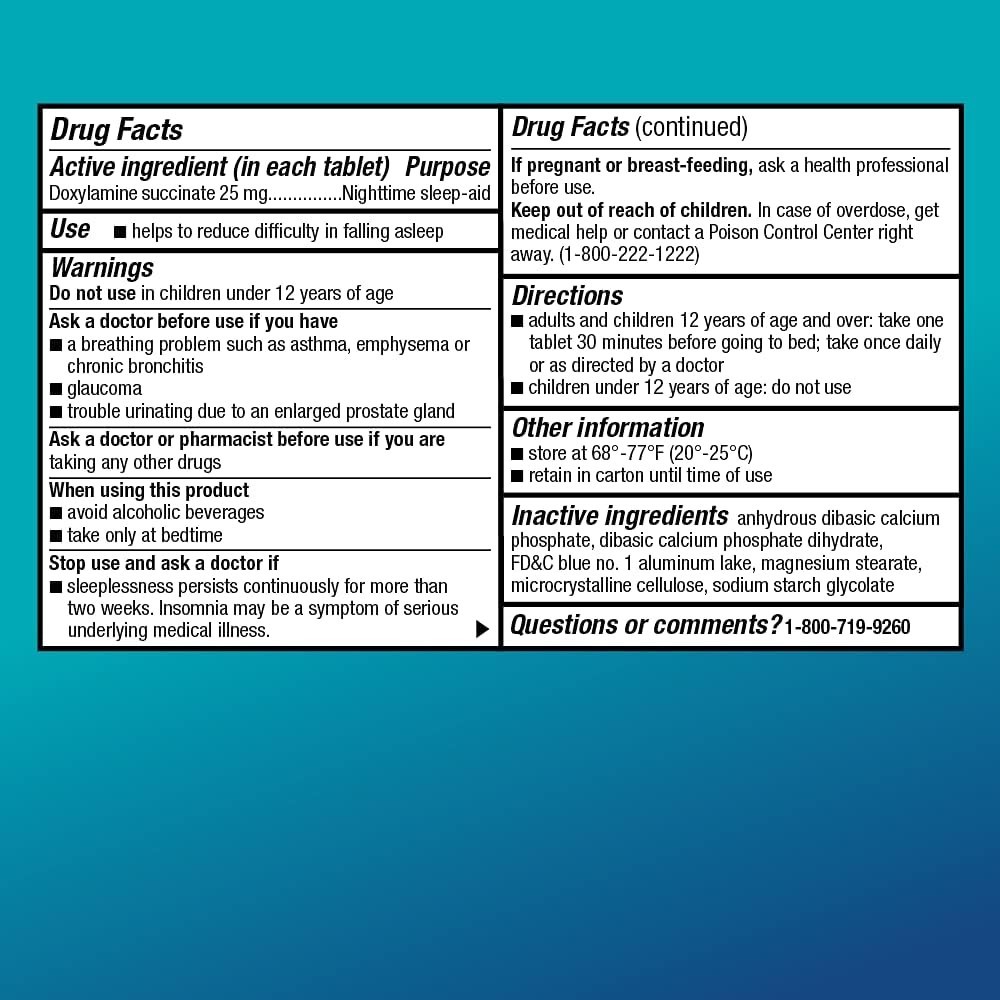Amazon Basic Care Nighttime Sleep Aid Tablets, 25 mg, 96 Count