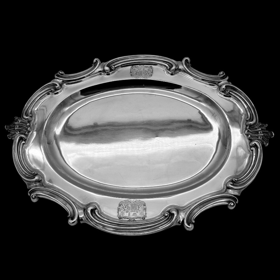 Victorian Silver Large Serving Dish London 1839 Benjamin Smith