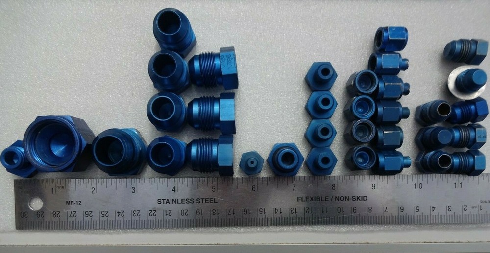 Various Pressure Flared Plug-Tube Fitting, Threaded - Aluminum (59pcs)