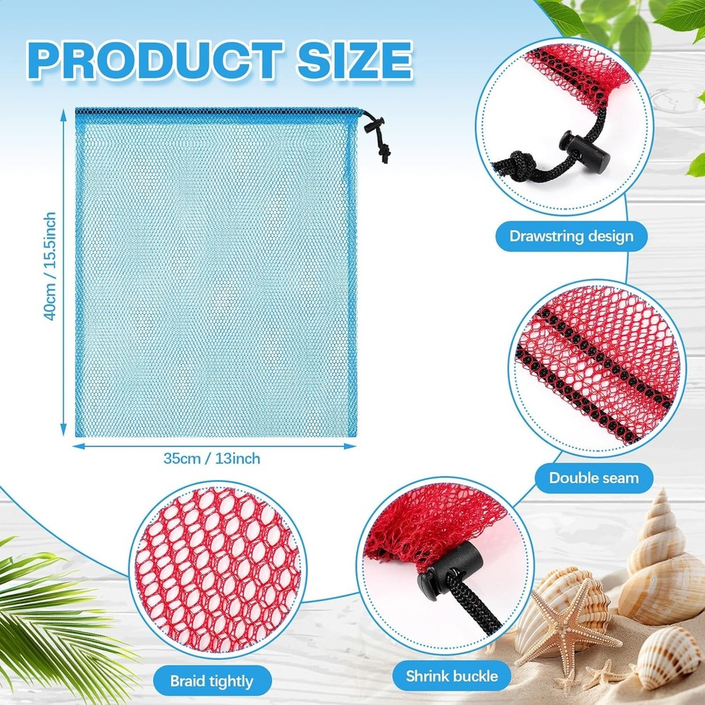 Mesh Drawstring Bag for Swimming Sports 6 Pack