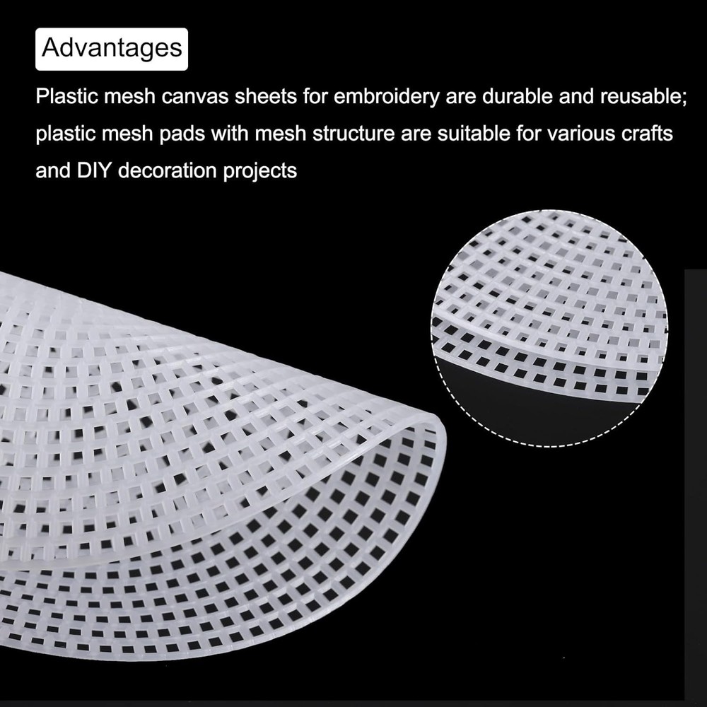 30pcs 6" Plastic Mesh Canvas Sheet 13 Count Round Needlepoint Blank Canvas fo...