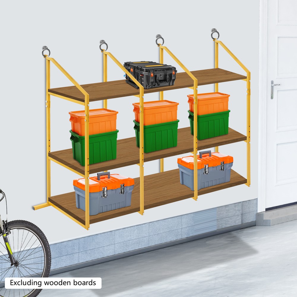 Heavy Duty 4 Pack of 3 Tier Shipping Container Shelf Brackets Container Shelves