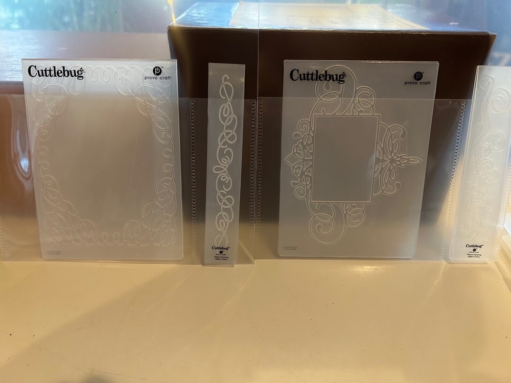2 Cuttle Bug Embossing Folders w/Trim, Scrollwork, Flourished Frame