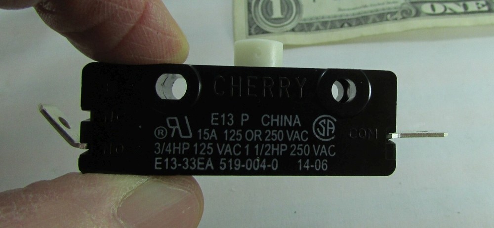 5 Cherry E13 15A Normally Open Snap Push Button Limit MicroSwitch 125VAC/250VAC