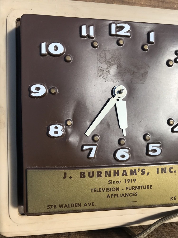 Vintage Advertising Clock Plastic Cellouid Clock Electronics TV