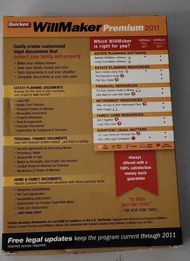 Quicken WillMaker Premium 2011 Estate Planning Software