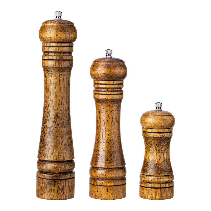 Kitchen Tools Cooking Pepper Grinder Hand Movement Oak Solid Wood Pepper Mill US