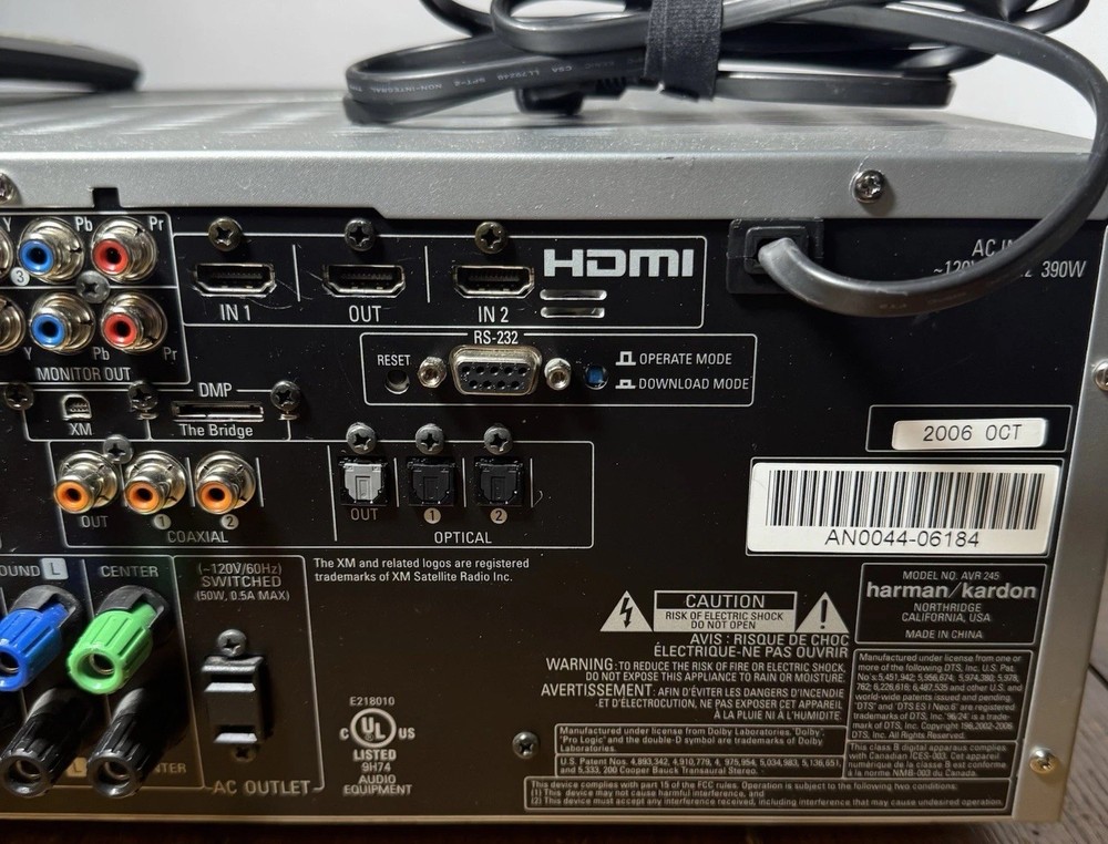USED-See Description-Harman Kardon AVR 245 Receiver