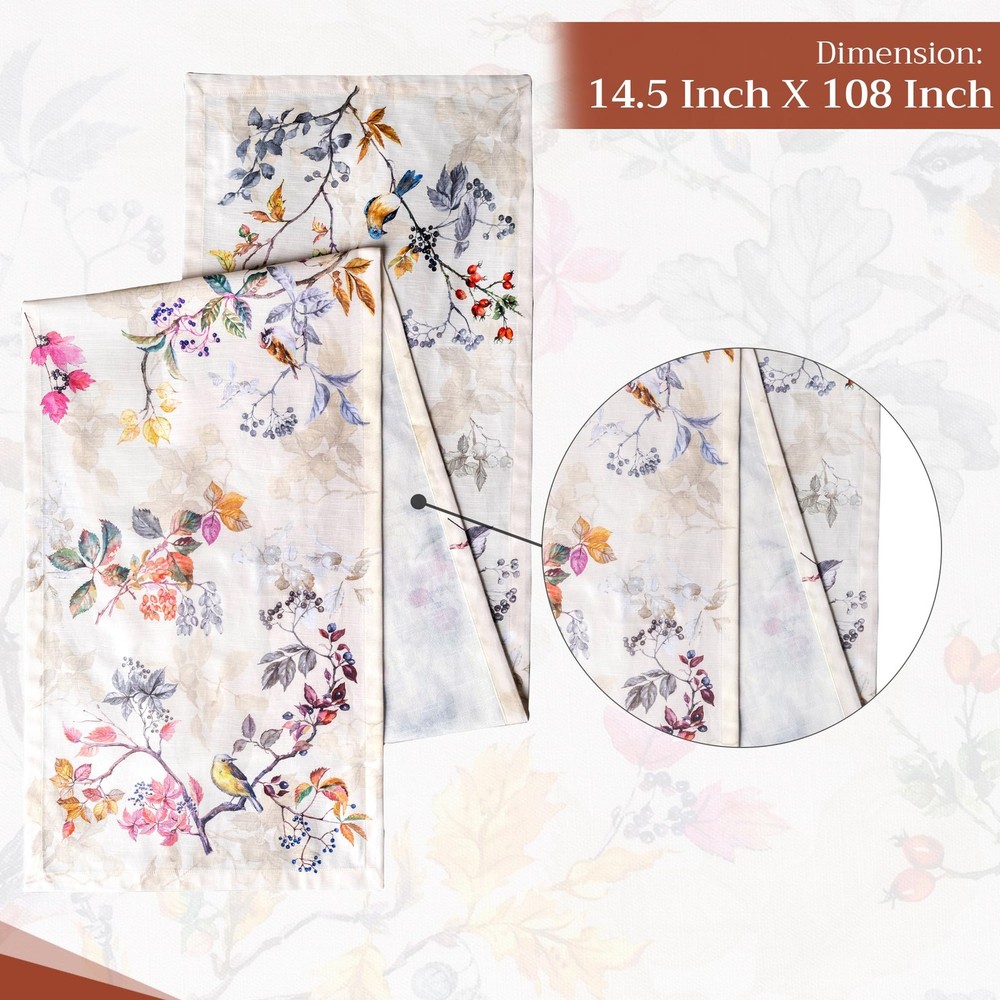 Maison d' Hermine Table Runner 100% Cotton Single Layer Table Runners 108 inches