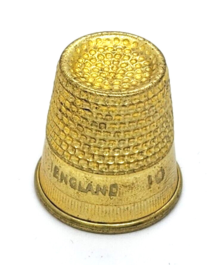 Vintage Gold Tone Thimble Size 10 England