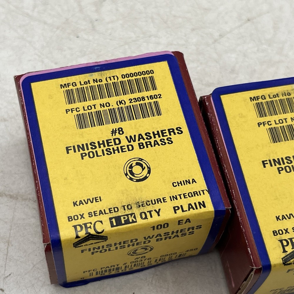 200 Pieces Countersunk Washers # 8 Solid Brass Finish Washers 3/16"ID x 5/8"OD