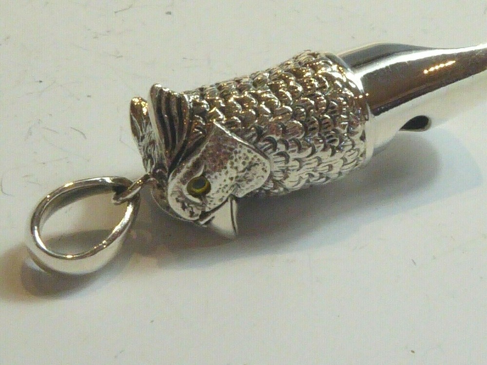 SOLID SILVER NOVELTY BIRD WHISTLE