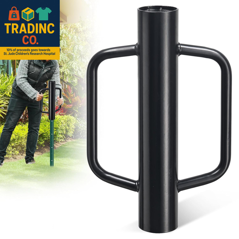 Fence Post Driver, 17 Inch Post Driver with Handle, 2.7 Inch Inner Diameter Hand