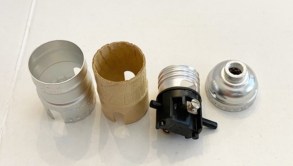 NEW NICKEL PLATE PUSH THRU SOCKET + SHELL + CAP + INSULATOR