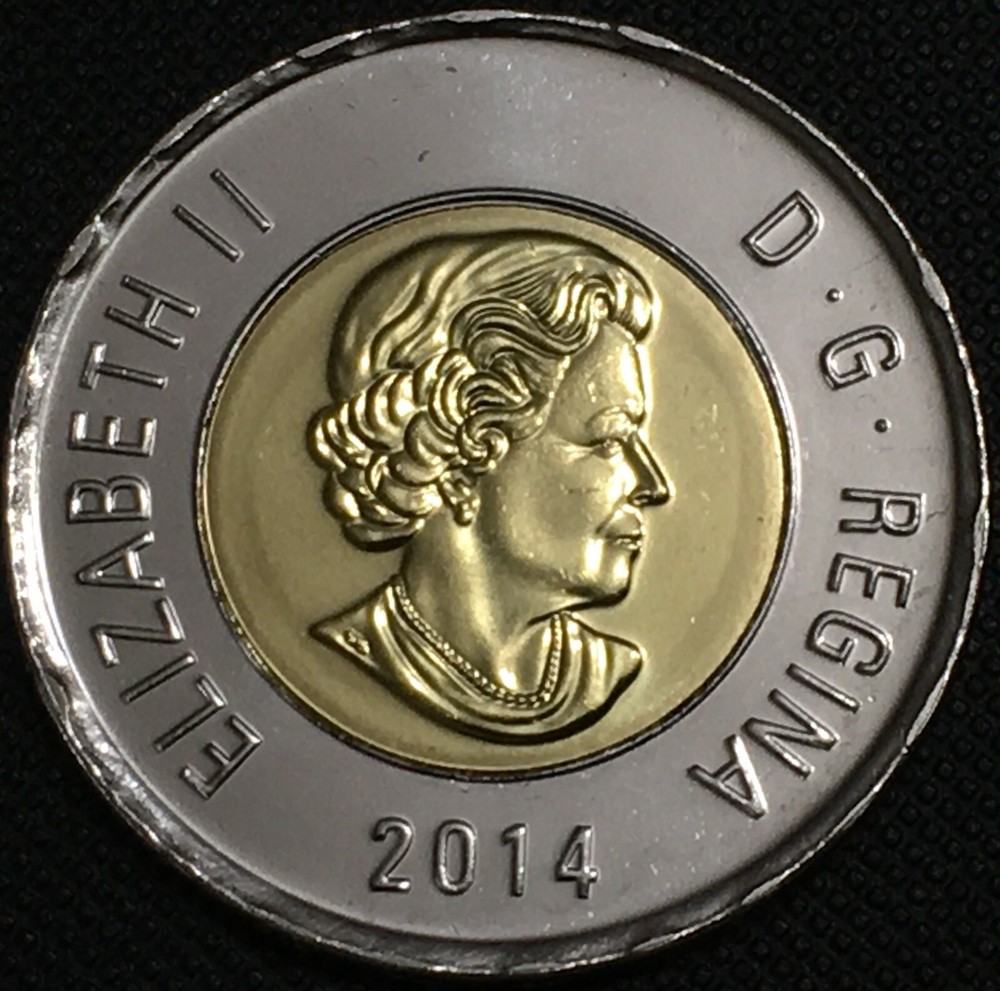 Toonie - 2014 Canada $2 Dollar Coin from Mint Set, UNC