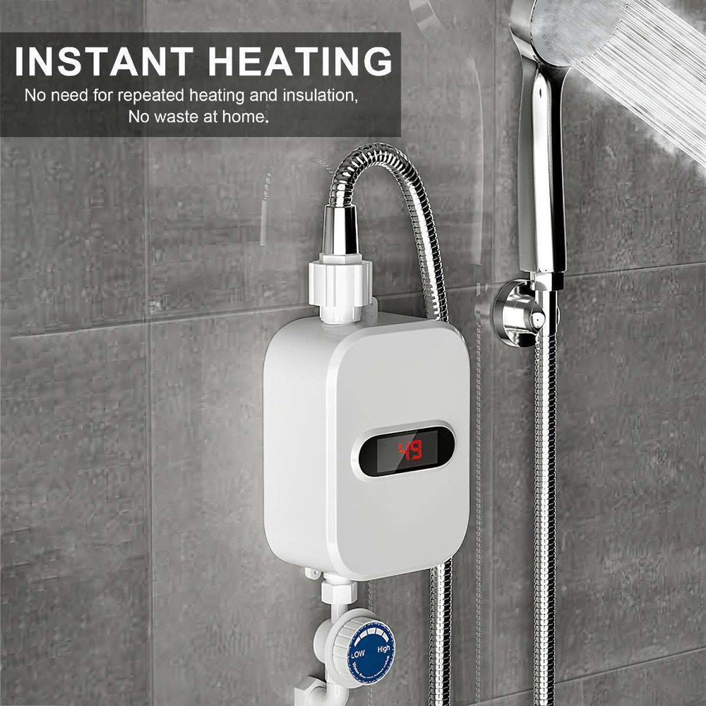 110V 3500W Tankless Hot Water Heater Shower Electric Instant Water Heater USA